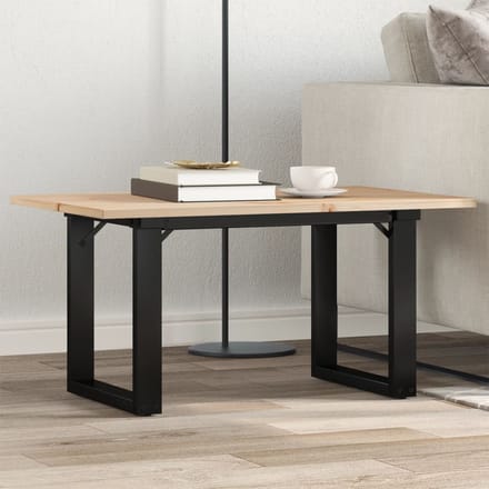 vidaXL - Salontafel - O-frame - 80x50x40 - cm - massief - grenenhout - en - staal