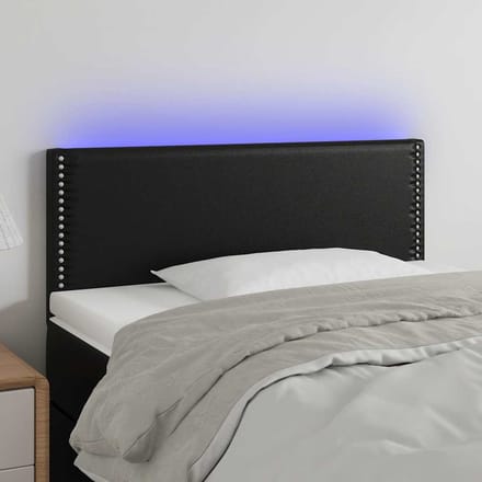 vidaXL - Hoofdbord - LED - 90x5x78/88 - cm - kunstleer - zwart