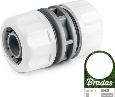 Bradas White Line slanghersteller – 25 mm (1") – Slangverbinding – Tuinslangkoppeling – Wit-grijs – PVC