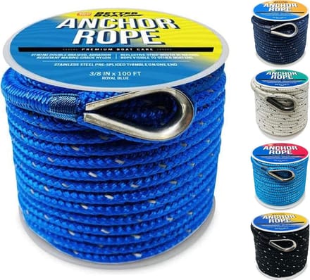Premium dubbel gevlochten bootankertouw 30 m marien nylon
