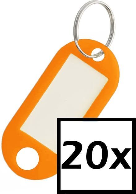 Sleutelhanger Sleutellabel Bagage Label Sleutel Naamlabel - Oranje - 20x