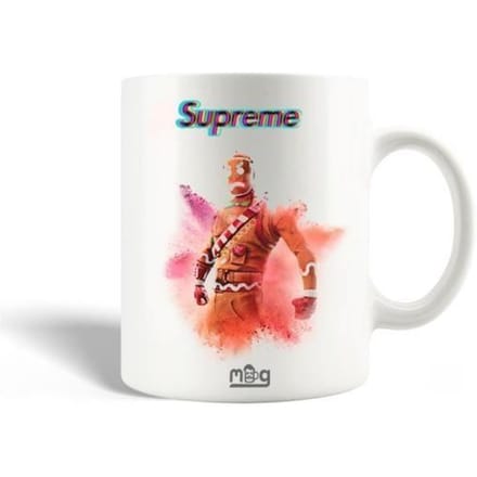 Mug en Céramique - Supreme - Fortnite - 30cl - Blanc - Compatible Lave-Vaisselle