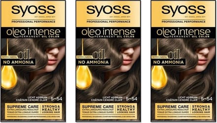 Syoss Oleo Intense - Haarverf - 5-54 - Licht Asbruin - 115ml x 3