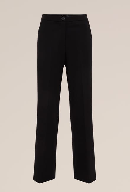 WE Fashion Dames petite wide leg pantalon met stretch