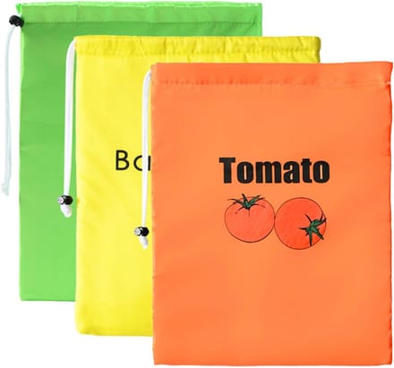 Solidchoice - Set van 3 Herbruikbare Groente- en Fruitbewaarzakken