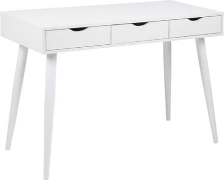 Nula bureau met 3 lades in wit.