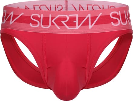 Sukrew V-Brief Jockstrap Deep Coral - Maat S - Heren Ondergoed - Jockstrap met liftend effect
