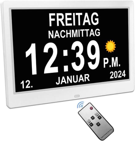 CRLYN® Dementieklok - Digitale Wekker - Digitale klok