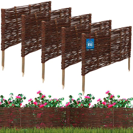 Kotarbau - Tuin Wicker Palisade - 60x30 cm - Natuurlijk - Set van 5
