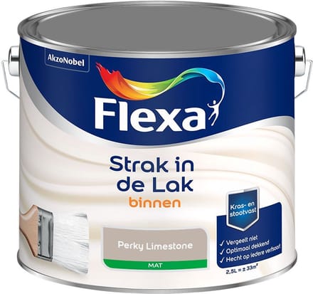 Flexa - Strak In De Lak Binnenlak Mat - Perky Limestone - Mengverf - 2,5 L
