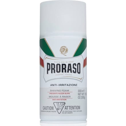 Mousse à raser - PRORASO - Sensible - Peaux sensibles - Avoine apaisante - Thé vert antioxydant - 50 ml