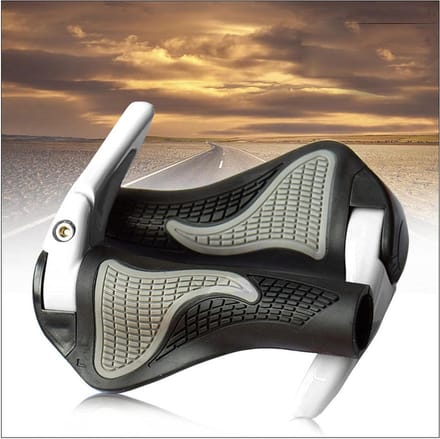 Fiets Handvatten - Stuur Rubber - Comfortabel Fietsen - Ergonomisch Ontwerp - 13.5 cm Lengte - Wit