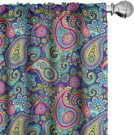 ABAKUHAUS Paisley-gordijnen – 2x75x225 cm – Boho Multicolor