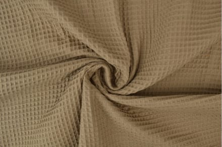 Wafelstof - 1 meter - Per meter - Taupe - 150cm breed