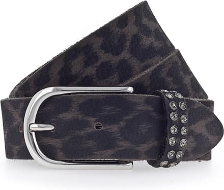 b.belt Riem Leora Swk Ledergürtel W85 Anthrazit Grijs