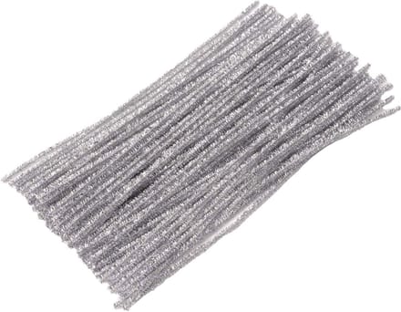 Colorations zilverkleurig metallic chenilledraad knutselmateriaal 100 stuks.