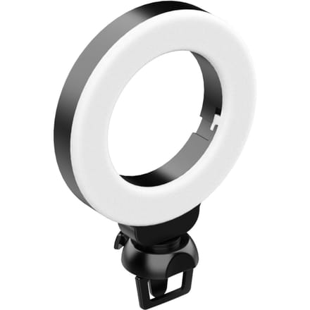 Mini 4 inch LED-ringlicht Clip-on laptop Videoconferentieverlichting 3 verlichtingsmodi 3200K-6500K Dimbaar USB-voeding zwart