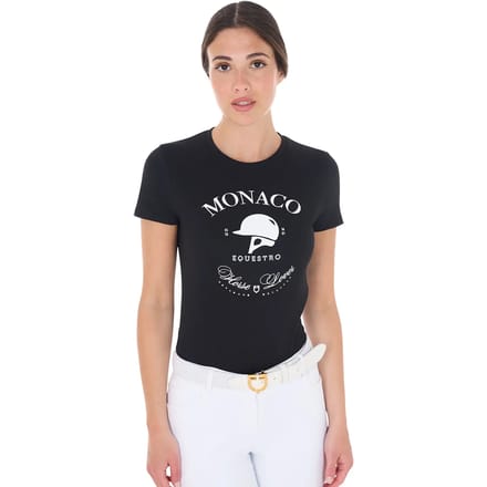 Katoenen dames-T-shirt Equestro Monaco