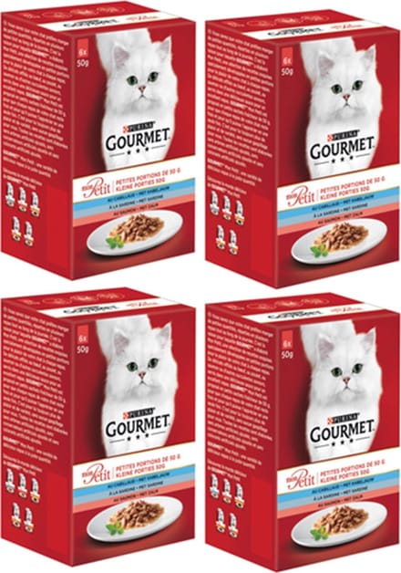 4x Gourmet Mon Petit - Zalm - Kattenvoer - 6x50g