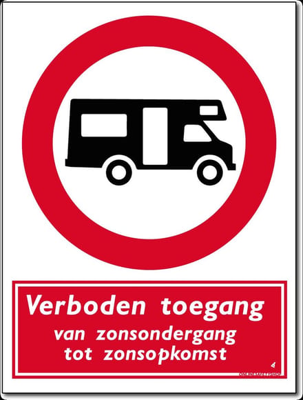 Verboden toegang voor campers bord - Forex - 30 x 40 cm - Weerbestendig