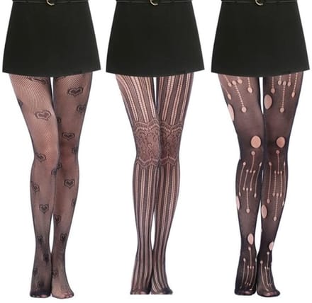 Dailygoody - visnet panty - Spinnenweb patroon - Hoge taille - Zwart