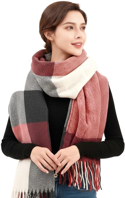 Dailygoods - Sjaal - Geruite Gestreepte Gebreide Unisex Winter Nekwarm