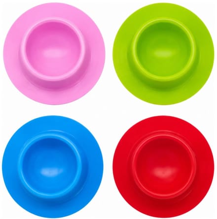 Bellatio Design Eierdopjes Rubber - set van 4x - multi kleuren - porselein - 9 x 2 cm - voor ontbijt/brunch/pasen