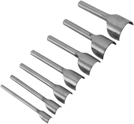 Set van 7 halfronde ponsen voor leerbewerking - 10mm tot 40mm