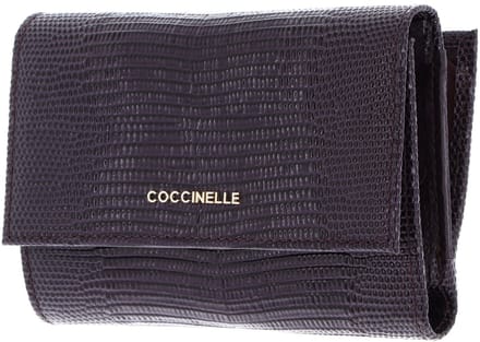 COCCINELLE Leren portemonnee Metallic Lizard Wallet Prune donkerpaars