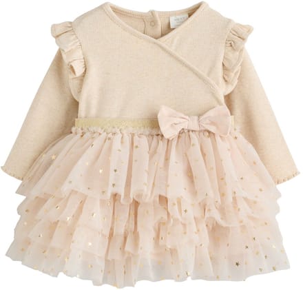 Next - Meisjes - Baby-jurk met tutu en lange mouwen - Crème