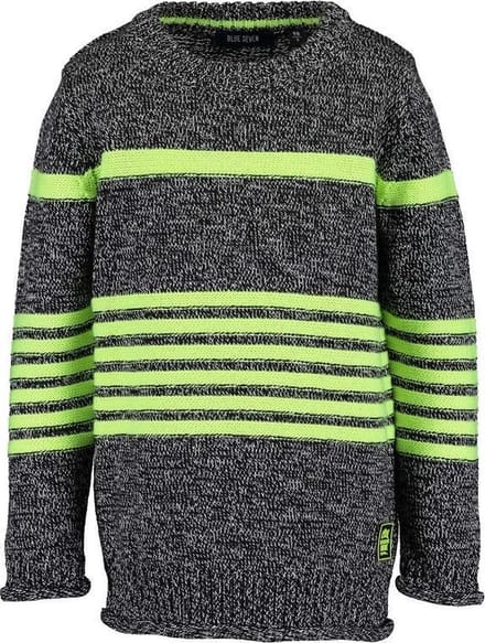 Blue Seven - jongens trui - grijs/neon groen