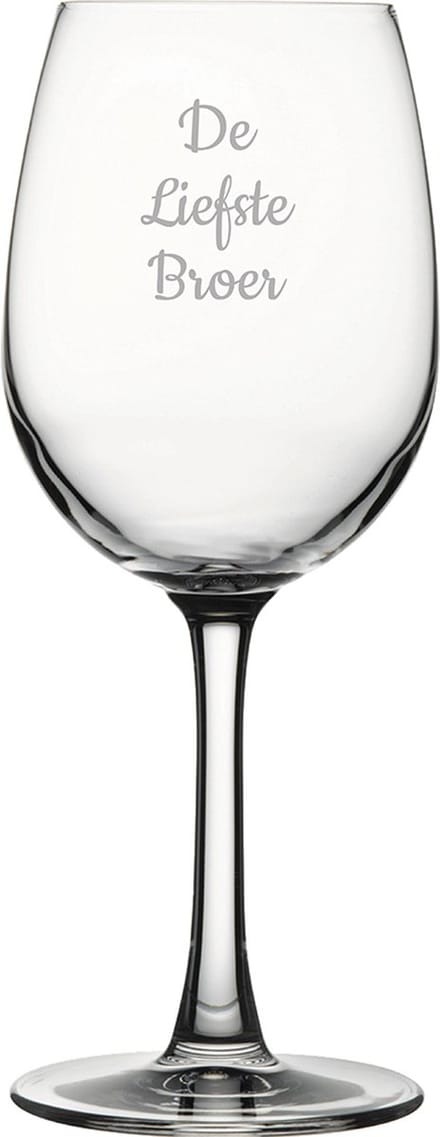 Gegraveerde witte wijnglas 36cl De Liefste Broer