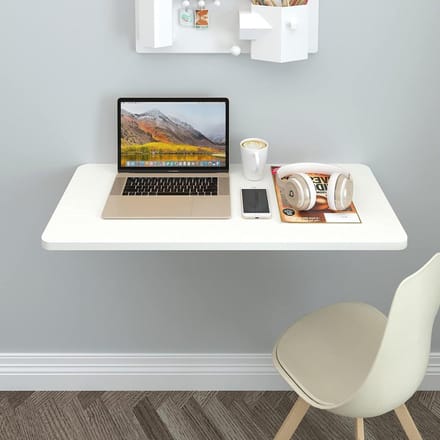 Opklapbaar Bureau - Muurtafel Werkplek - Ruimte Besparen - Stevige Stalen Beugels - 60x40cm - Wit