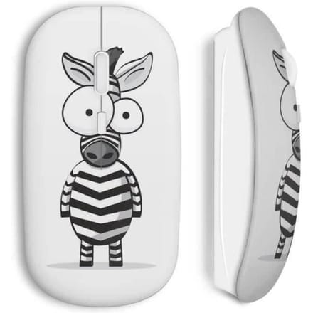 Souris sans fil - Zèbre - USB - Compatible Mac et PC - Clé USB wifi incluse - Design unique