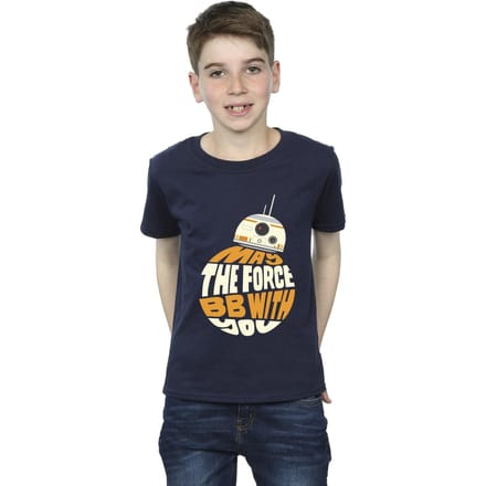 Star Wars Jongens May The Force BB8 T-Shirt (Marineblauw)