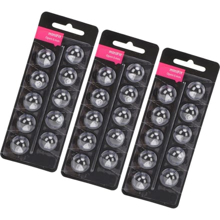 30 pièces Dômes de remplacement pour aides auditives pour MiniFit Double évent Simple couche Antistatique Silicone Ouvert 6mm / 0.24in Dia gray