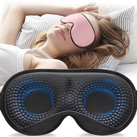 Gewogen 3D slaapmasker voor volwassenen met verstelbare riem - 100% lichtblokkerend en drukontlastend