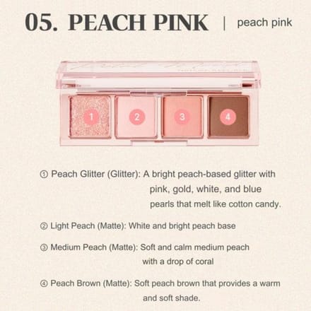 Nature Republic Dagelijks Basispalet 2,4 g~2,7 g (7 Opties) 05 Peach Pink