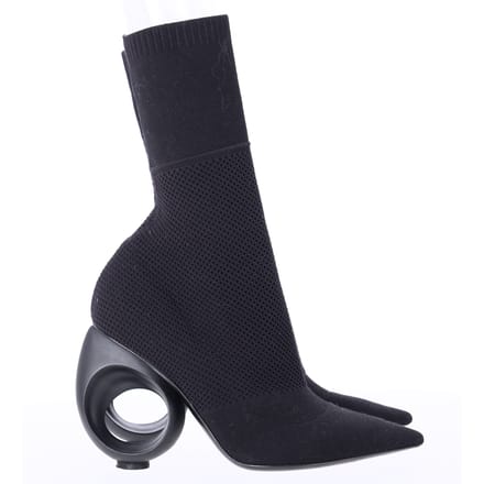 Burberry Kimberley Puntige Enkelbooties in Zwarte Gebreide Stretchstof