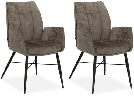 MX Sofa - Eetkamerstoel Jefferson - Taupe (set van 2 stoelen)