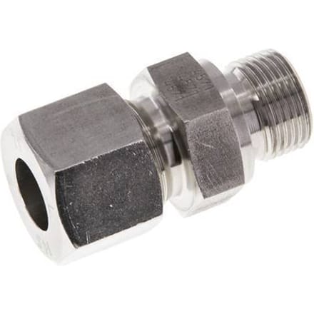M20x1.5 Buitendraad x 14S RVS Rechte Snijring Koppeling 630 Bar DIN 2353 - FL2S-MC-ST-M20-14-S