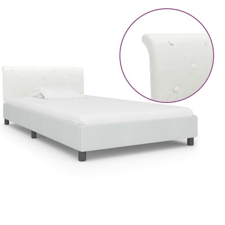 vidaXL - Bedframe - kunstleer - wit - 100x200 - cm