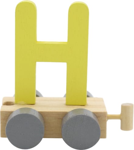 Lettertrein H geel | * totale trein pas vanaf 3, diverse, wagonnetjes bestellen aub