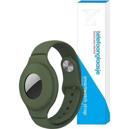 Apple Airtag siliconen polsband - Donker Groen