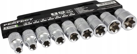 Stalco TORX dopsleutelset 1/2" E10-E24, 9-delig