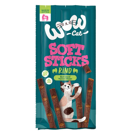 6x5g WOW Cat Zachte Sticks Rund Kattensnacks