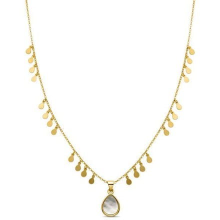 Luxere witte parelmoer collier afgewerkt in 18K geel goud - Lain