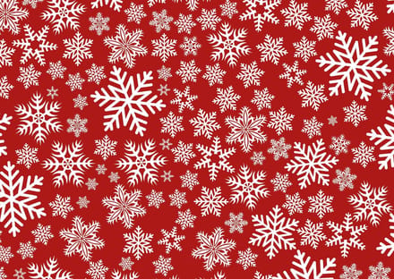 Kerst Placemat vinyl | Sneeuwvolkjes Rood / Wit | 4 stuks