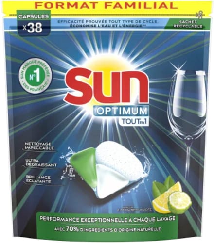 Sun optimum vaatwastabletten 38 stuks citron bergamote