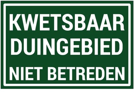 Kwetsbaar duingebied niet betreden sticker | 30 x 20 cm